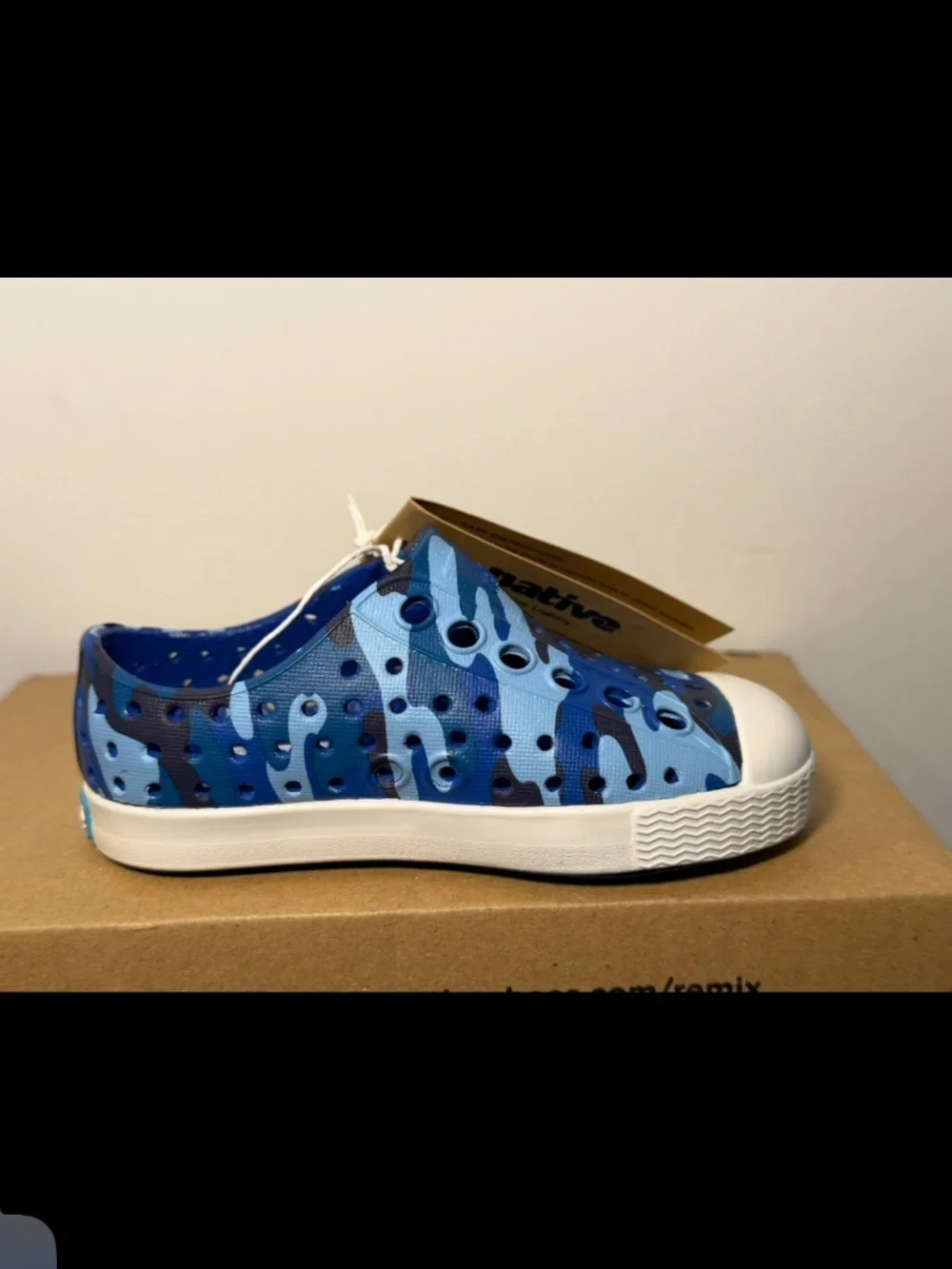 Native Jefferson Print Shoes Sky Camo/Blue/White Little Kid/Toddler US C4/EU 19
